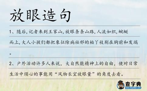 放眼造句