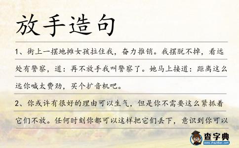 放手造句