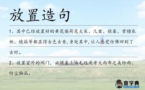 放置造句