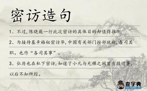 密訪造句