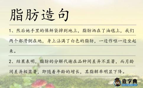 脂肪造句