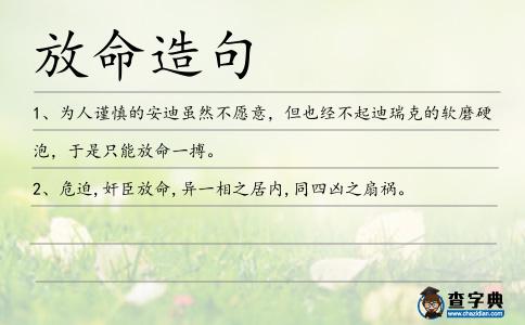放命造句