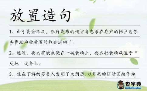 放置造句