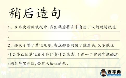 稍后造句