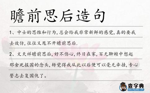瞻前思后造句