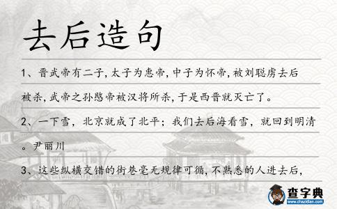 去后造句