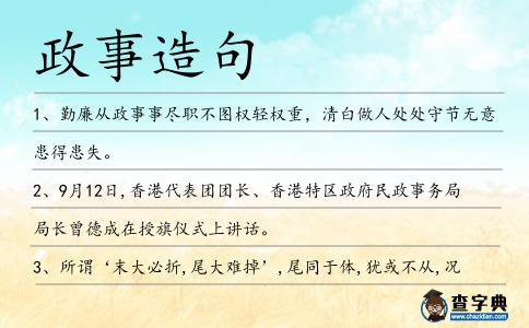 政事造句