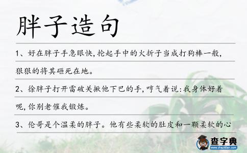 胖子造句