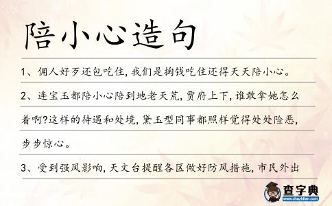 陪小心造句