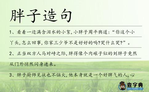 胖子造句
