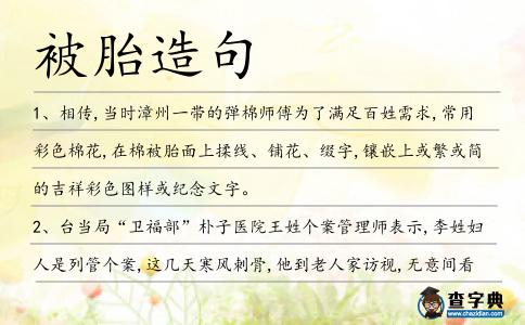 被胎造句