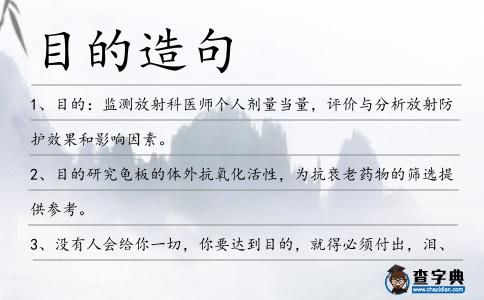 目的造句