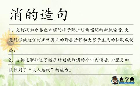 消的造句