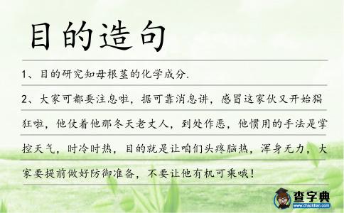 目的造句