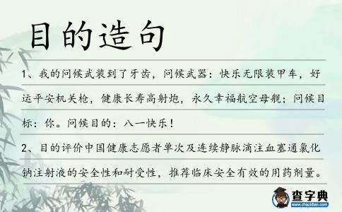 目的造句