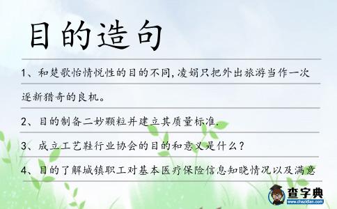 目的造句