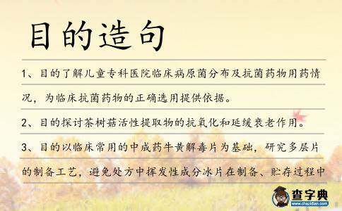 目的造句