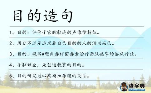 目的造句