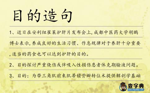 目的造句