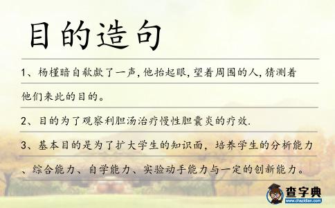 目的造句