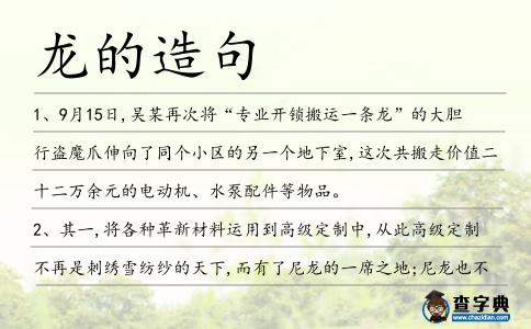 龍的造句