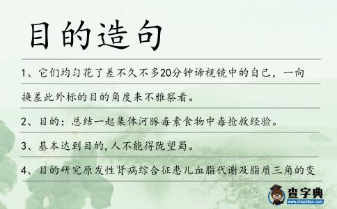 目的造句