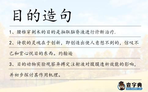 目的造句