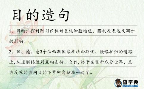 目的造句