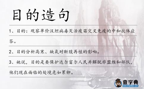 目的造句