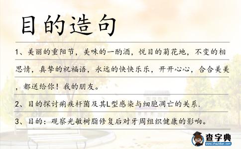 目的造句