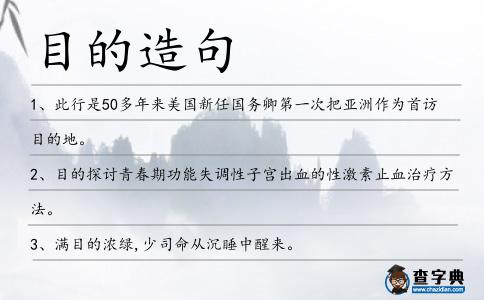 目的造句