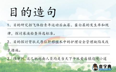 目的造句