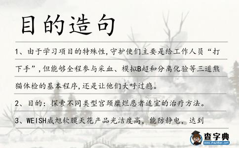 目的造句