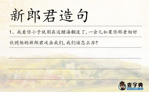 新郎君造句