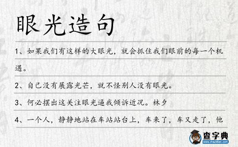 眼光造句