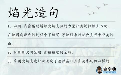 焰光造句