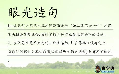 眼光造句