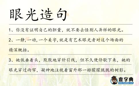 眼光造句