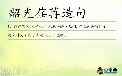 韶光荏苒造句