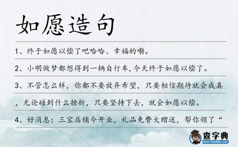 如愿造句