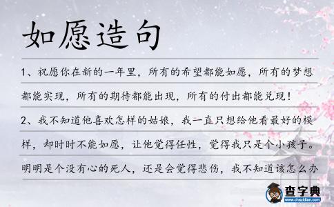 如愿造句