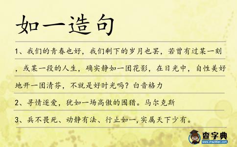 如一造句