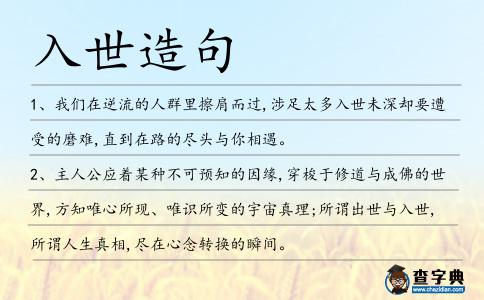 入世造句