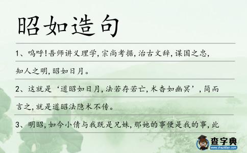 昭如造句
