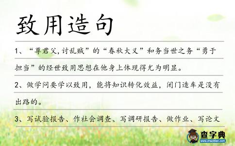 致用造句