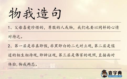 物我造句