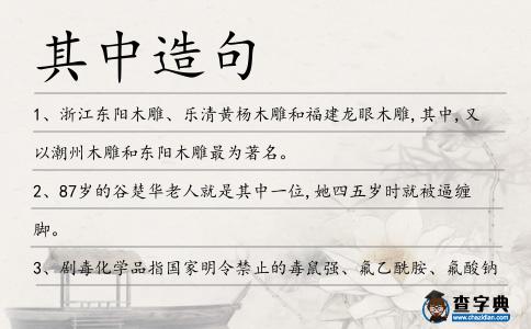 其中造句