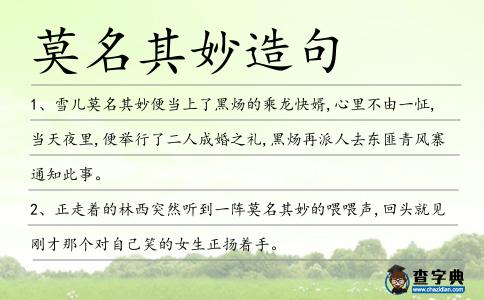 莫名其妙造句
