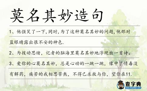 莫名其妙造句
