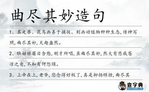 曲盡其妙造句